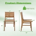 thumbnail image 3 of Gymax Teak Outdoor Dining Chair w/Slanted Back Slatted Seat Reinforced Crossbar, 3 of 7