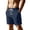 Navy, variant on Hurxie Mens Casual Linen Shorts - 7 inch Elastic Waist Drawstring Summer Beach Vacation Short Army Green,S
