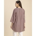 thumbnail image 4 of Moomaya Printed Long Sleeve Asymmetric Top - Modern Women's Casual Top, 4 of 9