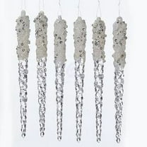 kurt adler 6" plastic icicles w/glitter 6pc