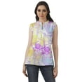 thumbnail image 1 of Moomaya T-shirt d'Été Décontracté en Tunique Col Mandarin Imprimé, 1 of 6