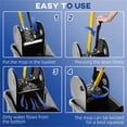 thumbnail image 4 of 9.5 Gallon Mop Bucket with Wringer on Wheels Rolling Cleaning Cart Removable Press Wringer Water Separation Design Heavy Duty PP Plastic Metal Handle for Home Commercial Cleaning Office Garage, 4 of 8