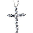 thumbnail image 4 of 14K White Gold Plated Cross Necklace with Crystals, 4 of 4