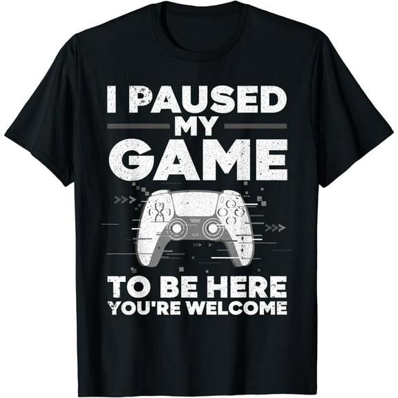 Cool Video Gamer For Men Boys Kids Game Paused Gaming Gamers T-Shirt