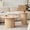 Natural-grain, variant on Round Nesting Coffee Tables Set of 2, Boho Wood Circle Side Table Fluted Drum for Living Room Bedroom, Apartment(Walnut)
