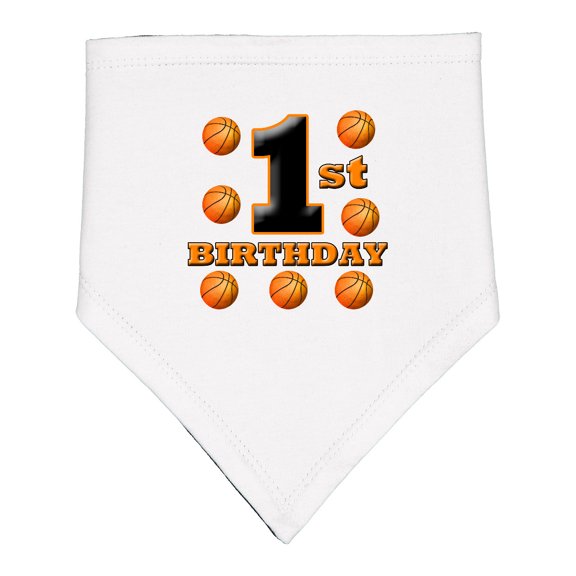 Inktastic 1st Birthday Basketball Baby Bandana Bib