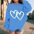 thumbnail image 3 of WOYY Big Girls' Hoodie Cozy Warm Hearts Print Hooded Sweatshirt, Sizes 8-9, 3 of 8