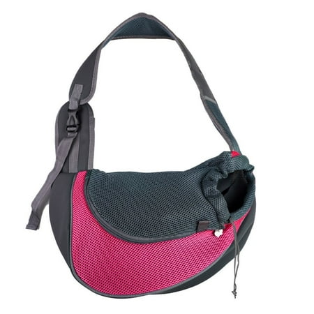 ZIHAO Pet dog sling carry puppy pet sling bag cat sage carry breathable mesh handmade free dog off-road vehicle with adjustable leash for outdoor travel