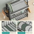 thumbnail image 3 of BNFU Escurridor de Trastes Acero Inoxidable sobre Fregadero, 3 Niveles Escurridor de Platos para Encimera de Cocina, Soporte para Utensilio Y Tabla de Cortar, Estante de Vaso, Apto a Cocina, 3 of 9