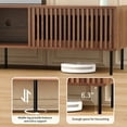 thumbnail image 4 of Hommpa TV Stand for 55/65/75/80 inch TV with 2 Slatted Doors, Mid Century Modern TV Console for Living Room Bedroom, Storage Cabinets Open Shelf Entertainment Center for Gaming Media Console, Walnut, 4 of 11