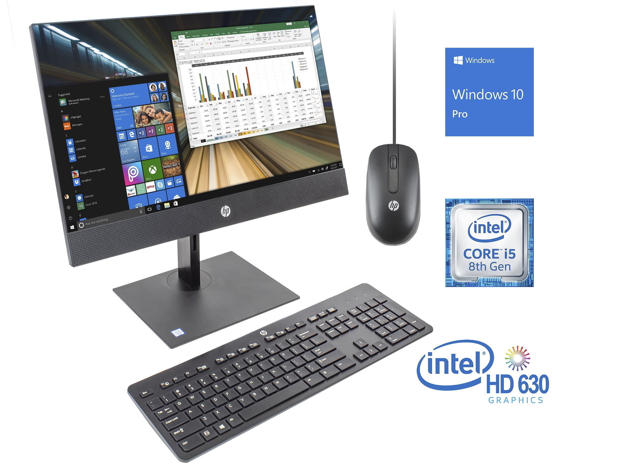 HP ProOne 600 G4 All-in-One, 21.5" FHD Display, Intel Core i5-8500 Upto ...