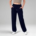 thumbnail image 6 of Sweatpants For Women Trendy Elastic Waist Cinch Bottom Lounge Pant Lightweight Baggy Joggers With Pocket 27" 28" 29" Inseam Navy XL, 6 of 6