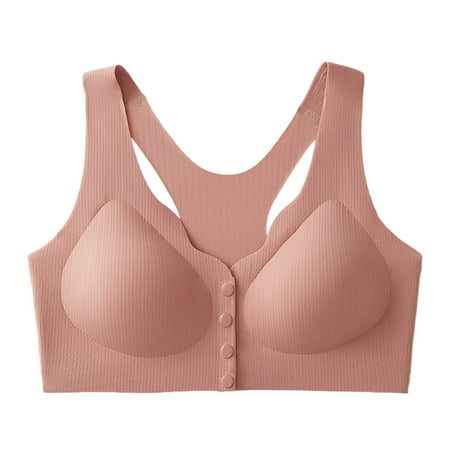 snowsong Nude Bralette Comfortable Bras for Women Women s Solid Breathable Sports Dries Quickly and Wicks away Sweat Bra with Built in Pads (Clearance) Plus Size Bra Wirefree Push up Bra Hot Pink M