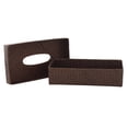 thumbnail image 3 of Pandan Dark Brown Woven Tissue Napkin Box Cover Holder Rectangle Handmade Home Decor, 3 of 4