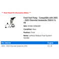 thumbnail image 2 of Front Fuel Pump - Compatible with 2002 - 2003 Chevy Avalanche 2500 8.1L V8, 2 of 2