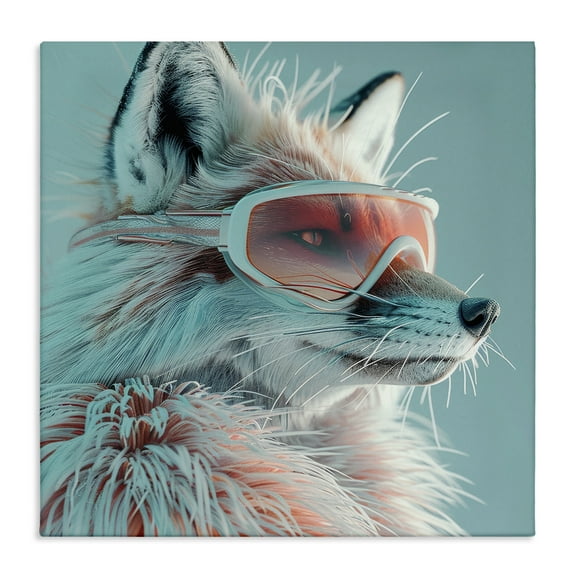 Stupell Industries Winter Whimsy Fox Animals Painting Wrapped Canvas Art Print Wall Art, 17 x 17