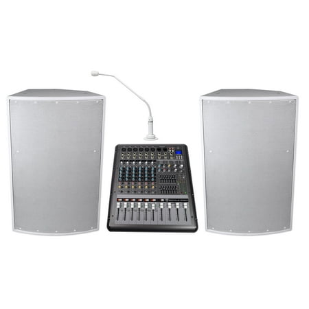 (2) Peavey SP 2 2000w 15" Speakers+Mixer+Podium Mic For Church Sound Systems