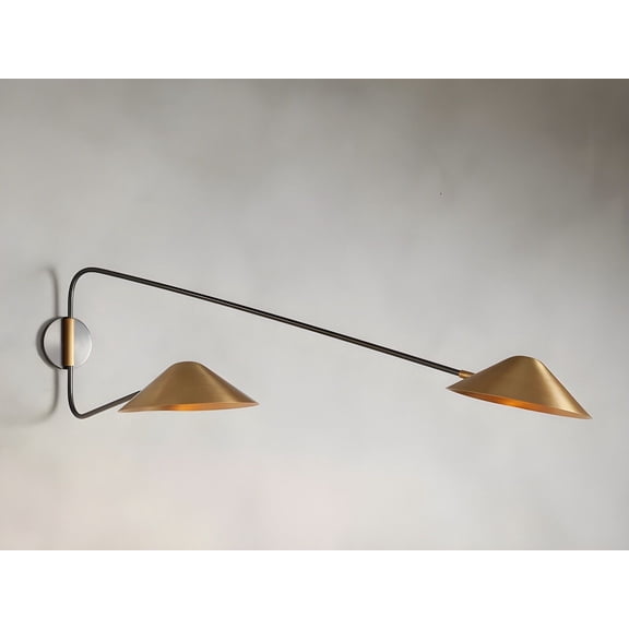 1950s Mid Century Brass Swing Italian Diabolo Wall Sconce Light Fixture Stilnovo