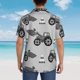 thumbnail image 4 of Balery Gray Tractor Camisas hawaianas de manga corta para hombre, camisas playeras de corte holgado, camisas de vacaciones con botones,Medium, 4 of 7
