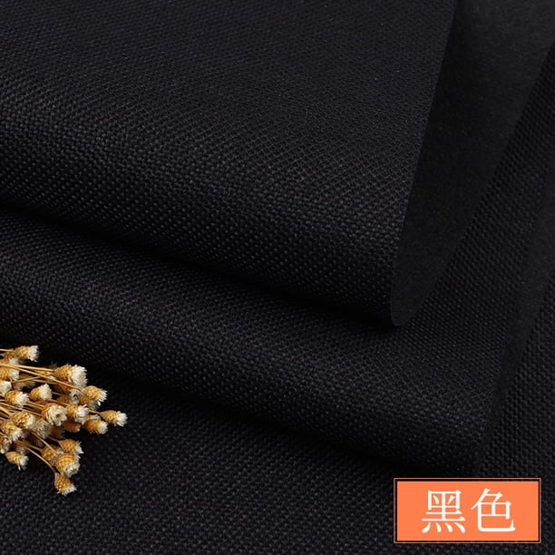 Xiao Hua Tela Negra de Algodón y Lino -1 Pieza, 39.37 X 59.06 Pulgadas, Usada para Pintar y Coser Manualidades, Bolsos DIY, Delantales, Cortinas, Manteles, Fundas de Almohada