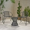 thumbnail image 4 of Noble House Erikson 3 Piece Outdoor Iron Conversation Set in Matte Black, 4 of 10