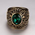 thumbnail image 4 of Femmes Hommes Manhattan Collège Anneau avec Vert CZ Cristal Graduation Cadeau, 4 of 4