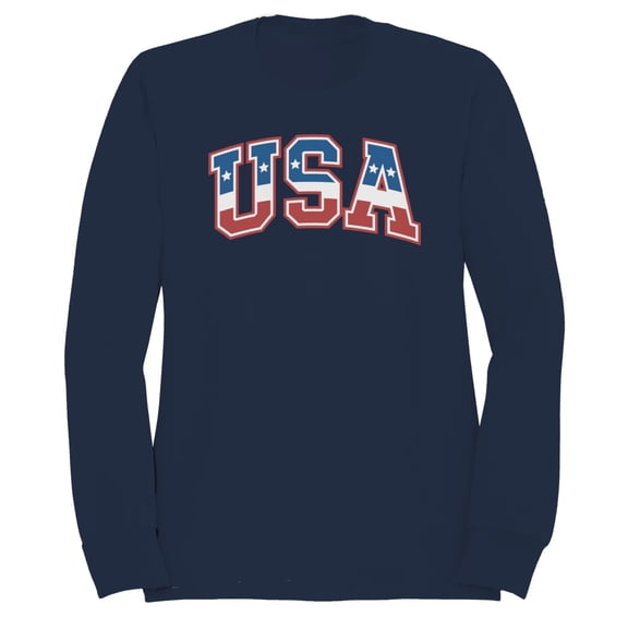 Smartprints USA Red White Blue Patriotic Graphic Women's Sweatshirt, Navy, S