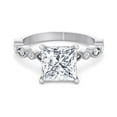 thumbnail image 2 of Laredo - Moissanite Princess Cut Lab Diamond Engagement Ring With Detailed Sidestones, 2 of 4