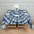 thumbnail image 3 of Blue White Tie Dye Mandala Pattern Square Tablecloth,Waterproof Square Table Cover,Wipeable Spillproof Washable Table Cover for Home Kitchen Party Decor 52"x52"(132x132cm), 3 of 6