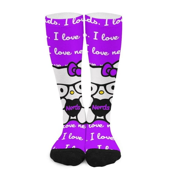 Hello Kitty Compression Socks For Women And Men Support Knee High Socks For Running Hiking Athletic Nursing