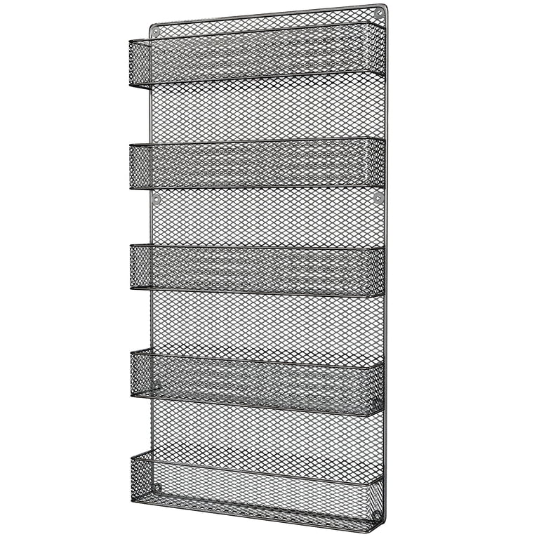 5-Tier Wall-Mount Spice Rack, Black Metal photo 8