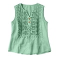 thumbnail image 4 of Tweang Tank Top for Women Tank Tops Casual Shirts Lightweight Gauze Camisoles Crop Tops Pleated High Neck Halter Tops Loose Tunic Blouses Summer Lightweight Sleeveless T-shirt Cami Tube Green L, 4 of 8