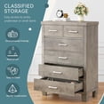 thumbnail image 7 of Garvee 45" Tall Dresser for Bedroom, 6-Drawer Wooden Chest of Drawers with Storage, Large Organizer Cabinet for Closet, Entryway & Living Room, Gray, 7 of 7
