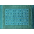 thumbnail image 1 of Ahgly Company Machine Washable Indoor Rectangle Oriental Turquoise Blue Industrial Area Rugs, 8' x 10', 1 of 4