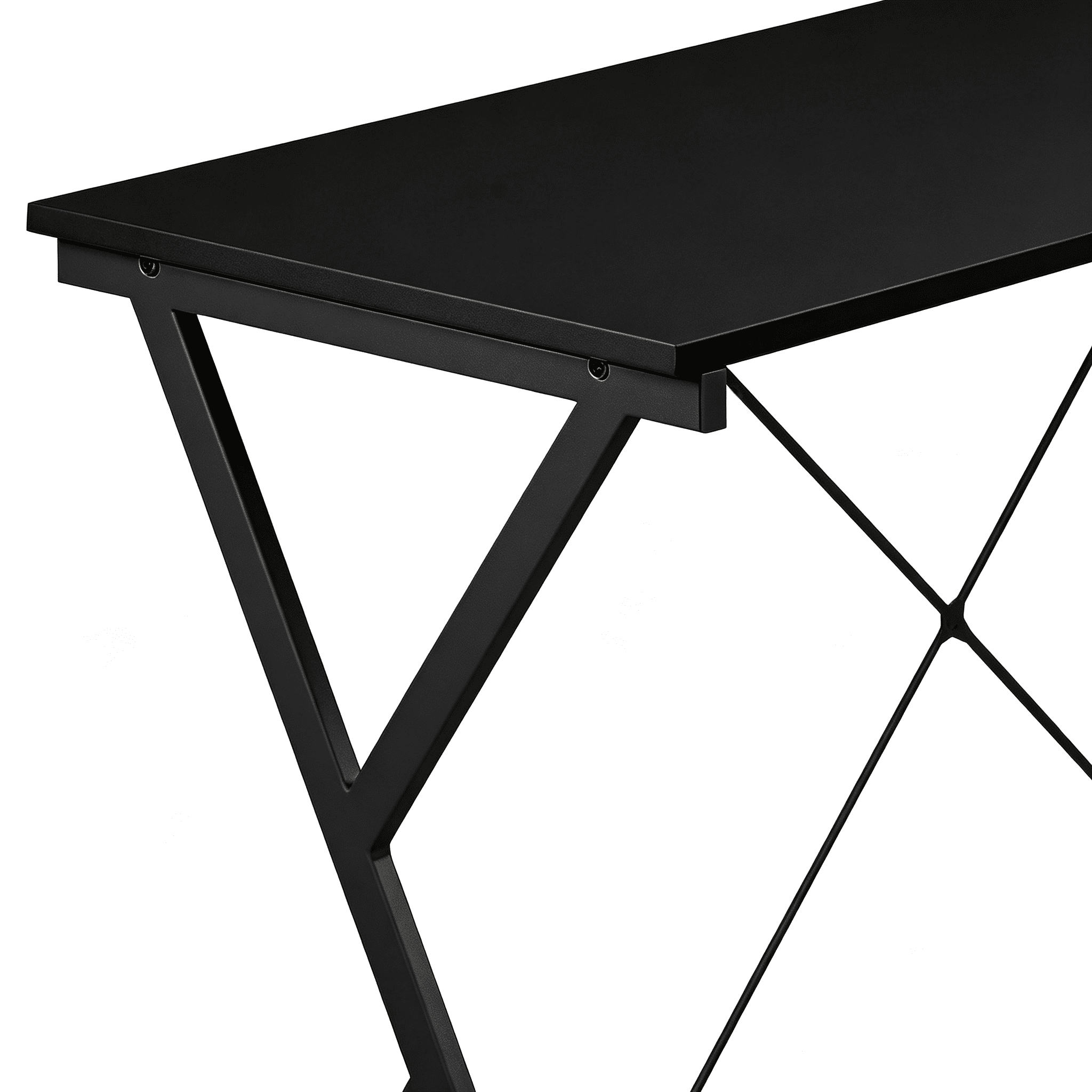 Astoutdoor Black L-shaped Computer Desk with CPU Holder