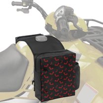 Uorisanigo ATV Tank Bag Black Red Bat ATV Saddle Bags Storage Saddle Bag for Motorcycle Motorcycle Saddlebag for ATVs Dirt Bike Snowmobile, Easy to Install