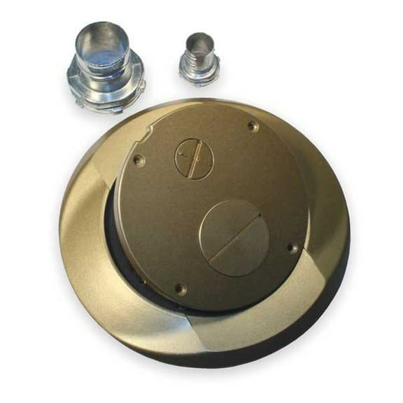 Hubbell Wiring Systems S1SPFFBRS Brass Finish Cast Aluminum System One Carpet Furniture Feed Cover/Flange Sub-Plate