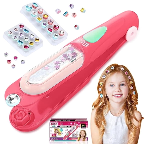Hair Bedazzler Kit for Girls Hair Gem Stamper with Reusable Diamonds for Ages 3 4 5 6  7 8 Prom Parties Birthday Gifts