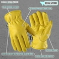 thumbnail image 3 of Wells Lamont Thinsulate Lined Leather Cowhide Work Gloves-L 1108L, 3 of 13