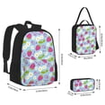 thumbnail image 2 of Pofeuu Strawberry And Flowers Print Backpack Travel Backpacks With Lunch Bag Pencil Bag Set 3 pcs Set Cartoon Backpack, 2 of 7