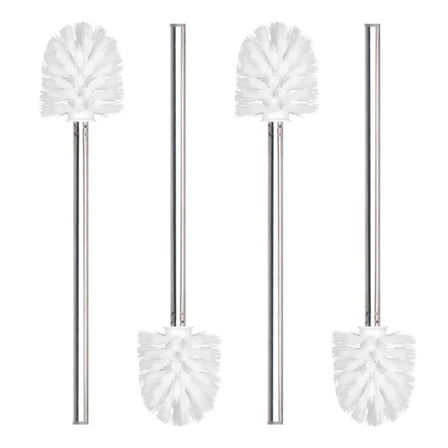 lixuesong 4Pcs Stainless Steels Handle Toilet Brush Bathroom Toilet Replacement Brush Toilet Bowl Cleaner Tool Enduring