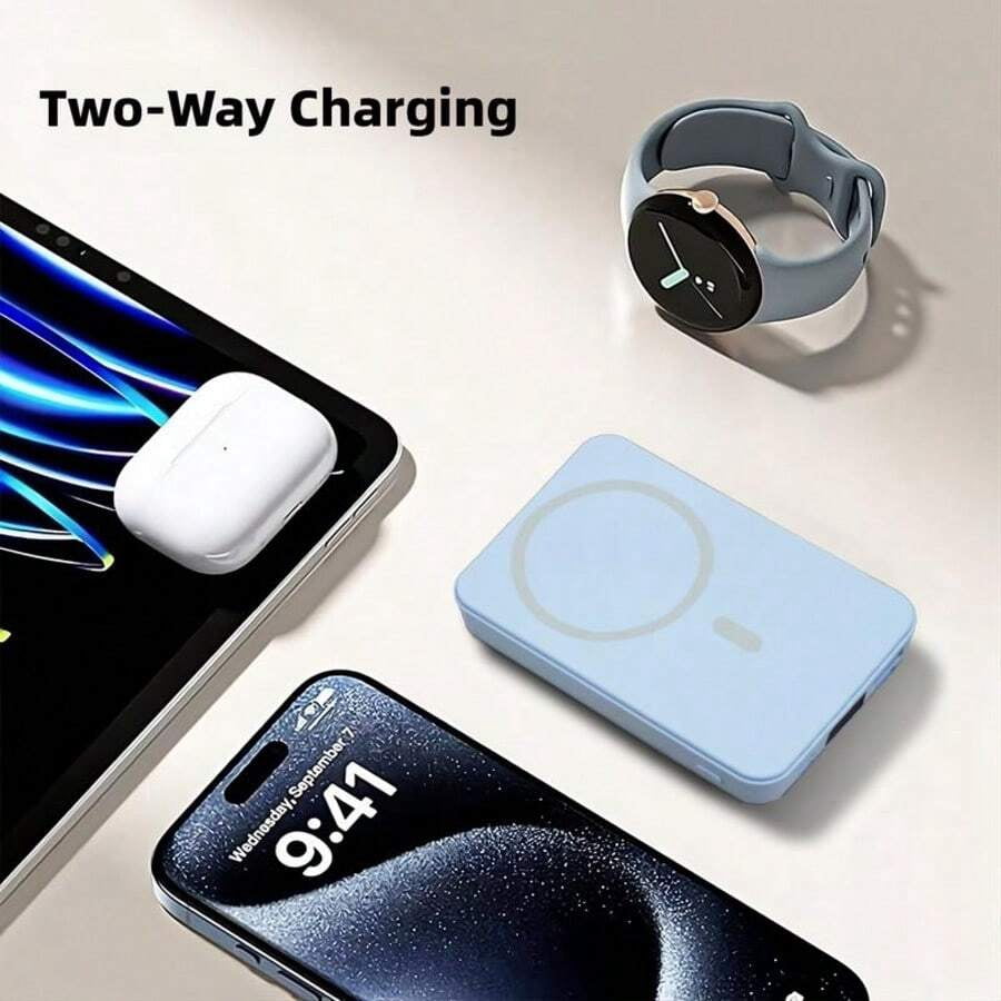 Fast Charging Magnetic Wireless Power Bank QJL 10000mAh Wireless Portable Charger With USB-C Cable Battery Pack Compatible With IPhone 16/15/14/13/12/Pro Series Valentine's Day Gift