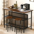 Bar Table Set for 2, HSUNNS Modern Stationary Kitchen Island Set with Seating, Counter Height