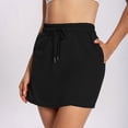 thumbnail image 5 of ClodeEU Women's 2-in-1 Athletic Shorts,Drawstring Waist Workout Shorts with Liner and Pockets Black,Women's Plus L, 5 of 9