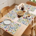 thumbnail image 5 of Spring Floral Placemats Set of 4, Gradient Blue Red Yellow Flowers Romantic Farmhouse Non-Slip Place Mats Washable Table Mats for Kitchen Dining Table Decorations Indoor/Outdoor, 5 of 9