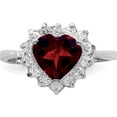 thumbnail image 5 of Sterling Silver Rhodium-Plated Garnet & Cz Ring (Size 7) Made In China qr726-7, 5 of 5