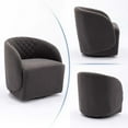 thumbnail image 6 of Aukfa Upholstered Accent Chair, Swivel Barrel Chair for Bedroom Living Room, Teddy - Dark Gray, 6 of 8