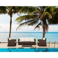 thumbnail image 4 of Luxury Commercial Living 36" Brown Outdoor Patio Wickerlook Rectangular Coffee Table with Magazine, 4 of 5