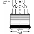 thumbnail image 3 of Master Lock Keyed Padlock, 3/4 in,Rectangle,Silver 1LJ, 3 of 6