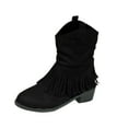 thumbnail image 2 of SKIYLEVZ Ankle Boots for Women Winter Boots Faux Suede Ankle Boots Wide Width Available Side Zip Chunky Booties Slip On Comfortable Casual Dressy Boots, 2 of 9